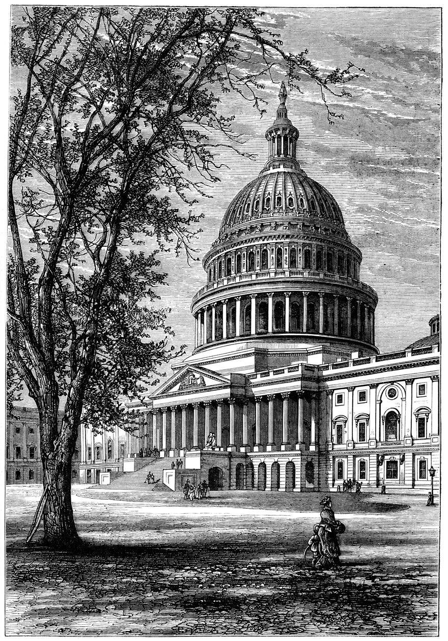 Kilátás a Capitoliumra, Washington DC, USA, 1880 alkotó: Unbekannt