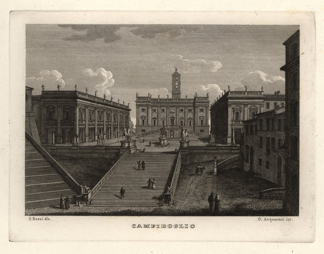 Kilátás a Capitolium-hegyre, Campidoglio, Róma, és a Palazzo Senatorio alkotó: Unbekannt