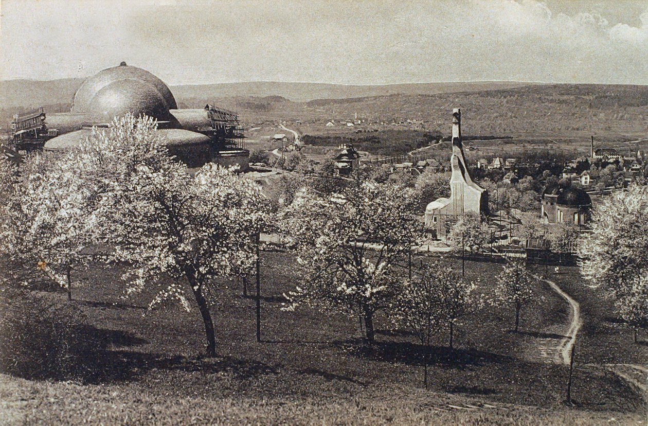Kilátás a Goetheanum és Fűtőházra, Dornach, Svájc, 1914-1916 alkotó: Unbekannt