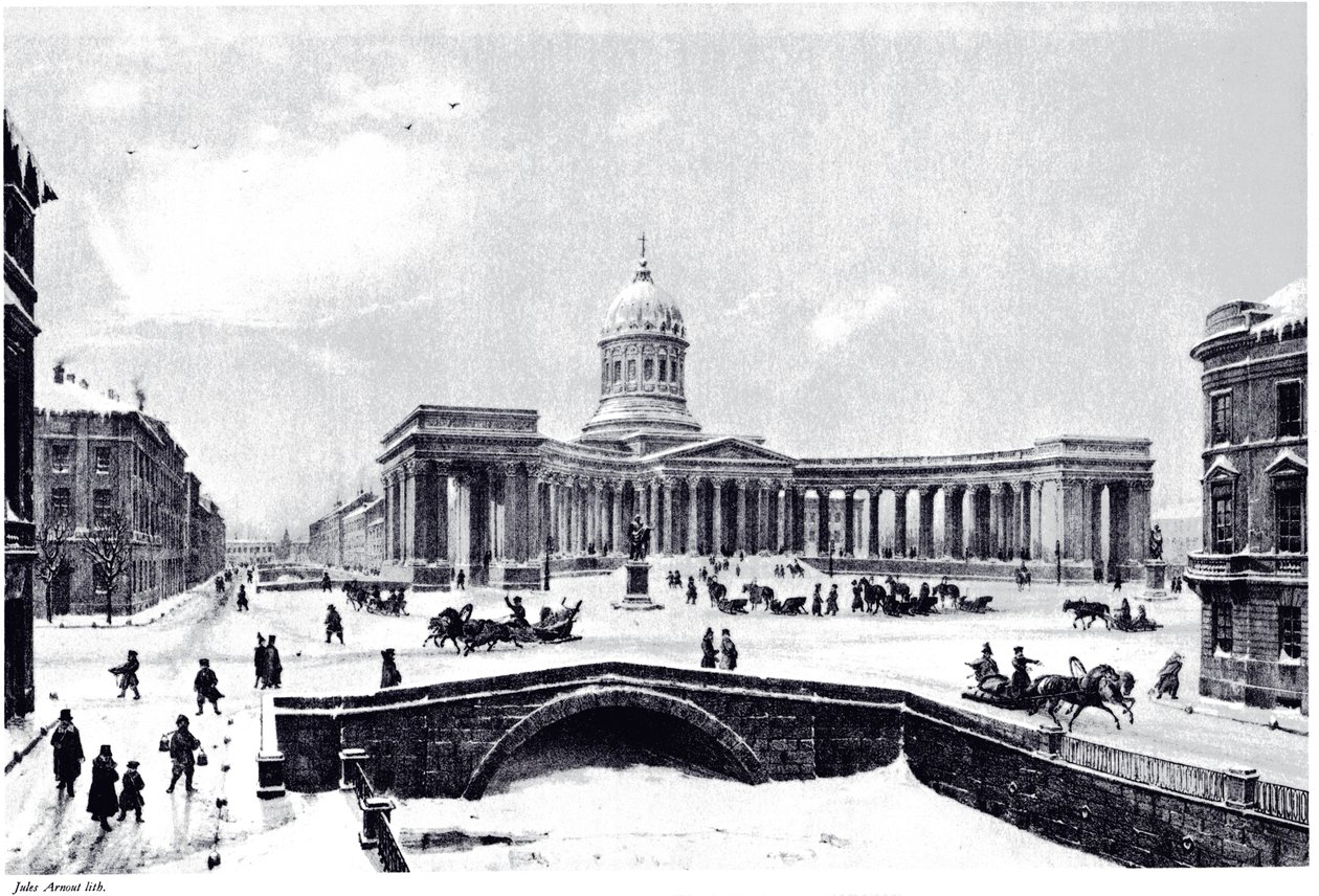 Kilátás a kazanyi katedrálisra Szentpéterváron, c. 1850 alkotó: Unbekannt