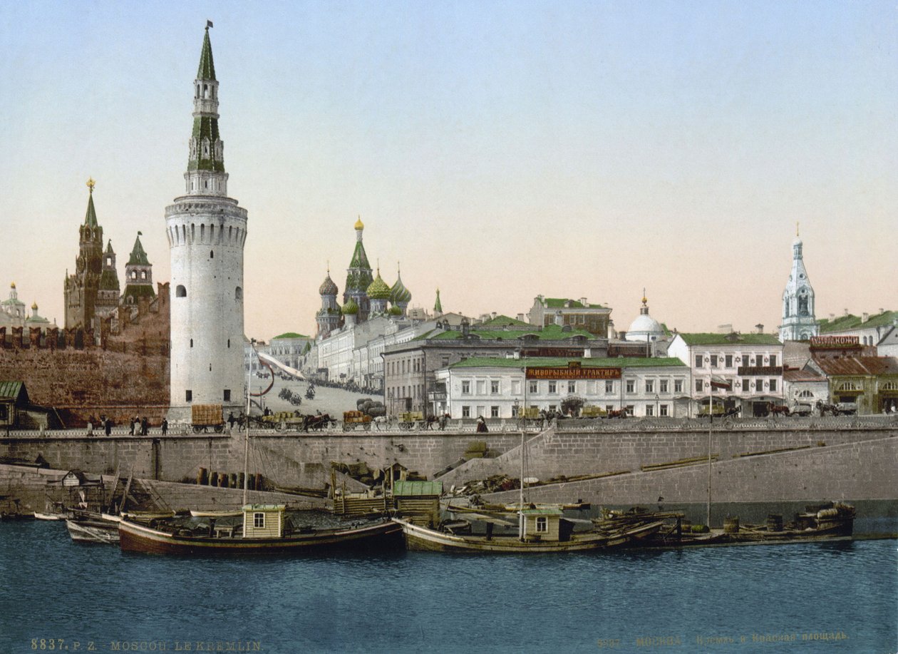 Kilátás a Szent Bazil-lejtőre, a Moszkva folyó felől nézve, Moszkva, Oroszország, c1890-c1905 alkotó: Unbekannt