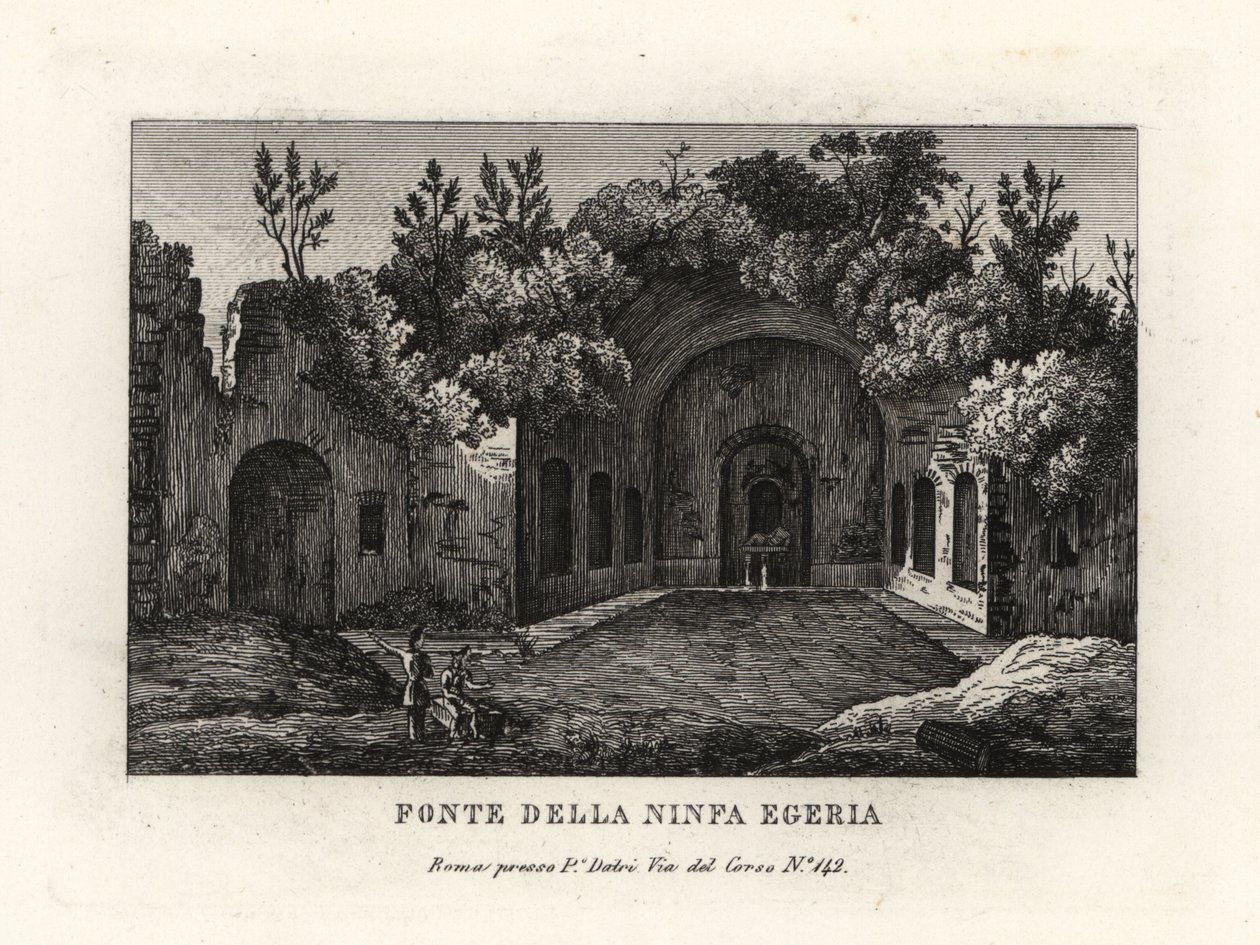 Kilátás a nimfa tavaszára, Egeria, Egeria nympheum, Ninfeo d