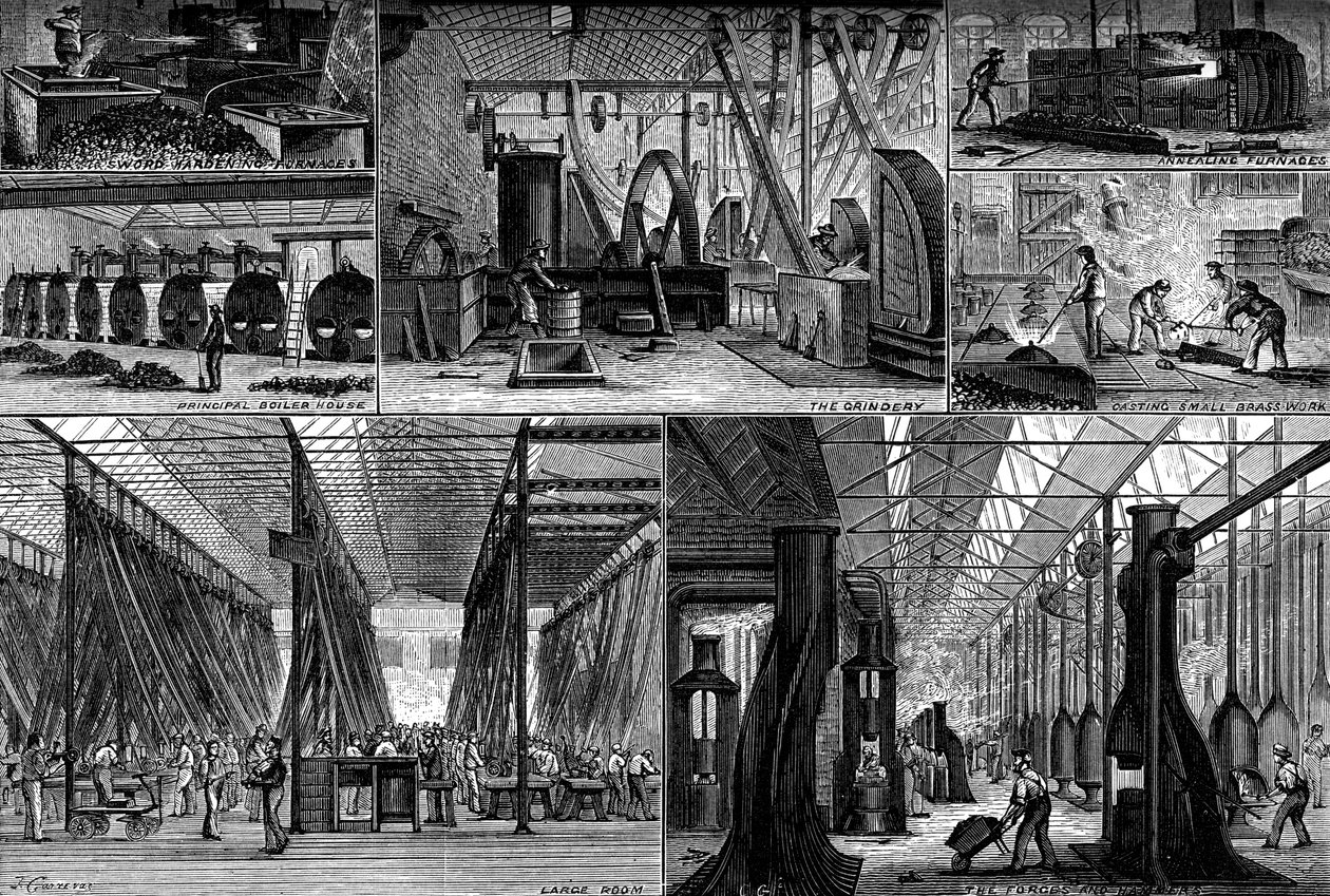 Kilátás a Royal Small Arms Factory-ban, Enfield, c1880 alkotó: Unbekannt