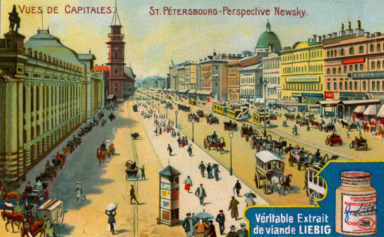 Fővárosok kilátásai: Nyevszkij prospektus, Szentpétervár, 1900 alkotó: Unbekannt