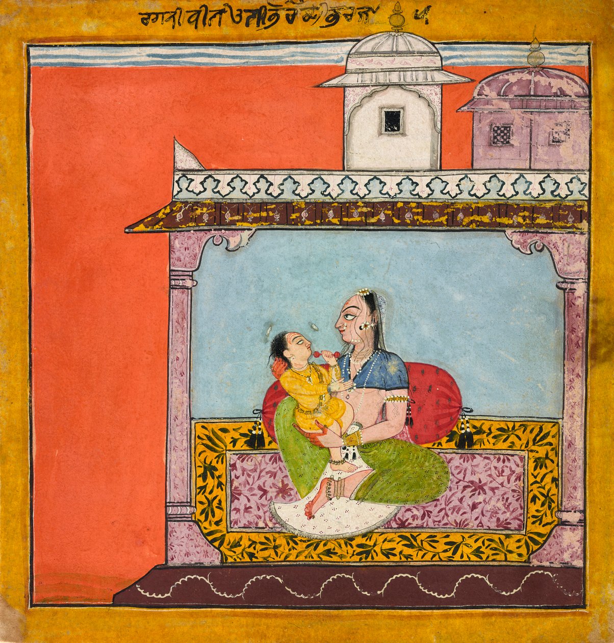 Vilaval Ragini, Ragamalából, kb. 1690-95. alkotó: Unbekannt