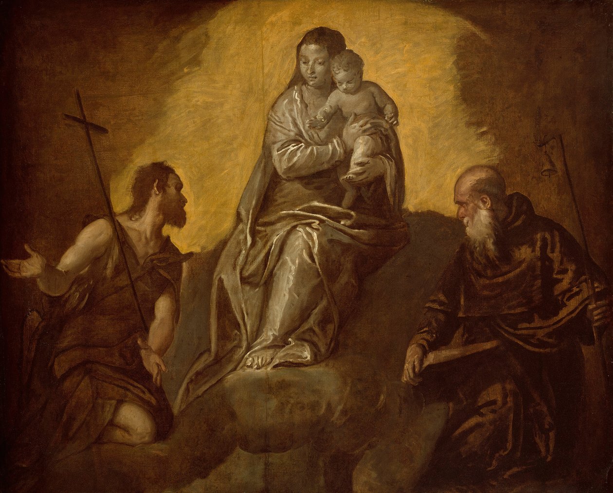 Szűz és Gyermek Keresztelő Jánossal és Anthony Abbottal, 15751625. alkotó: Unbekannt