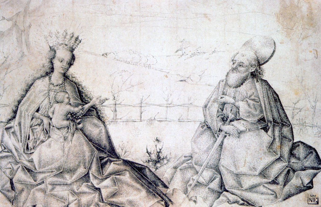 Szűz és gyermek Szent Pállal, 1450 alkotó: Unbekannt