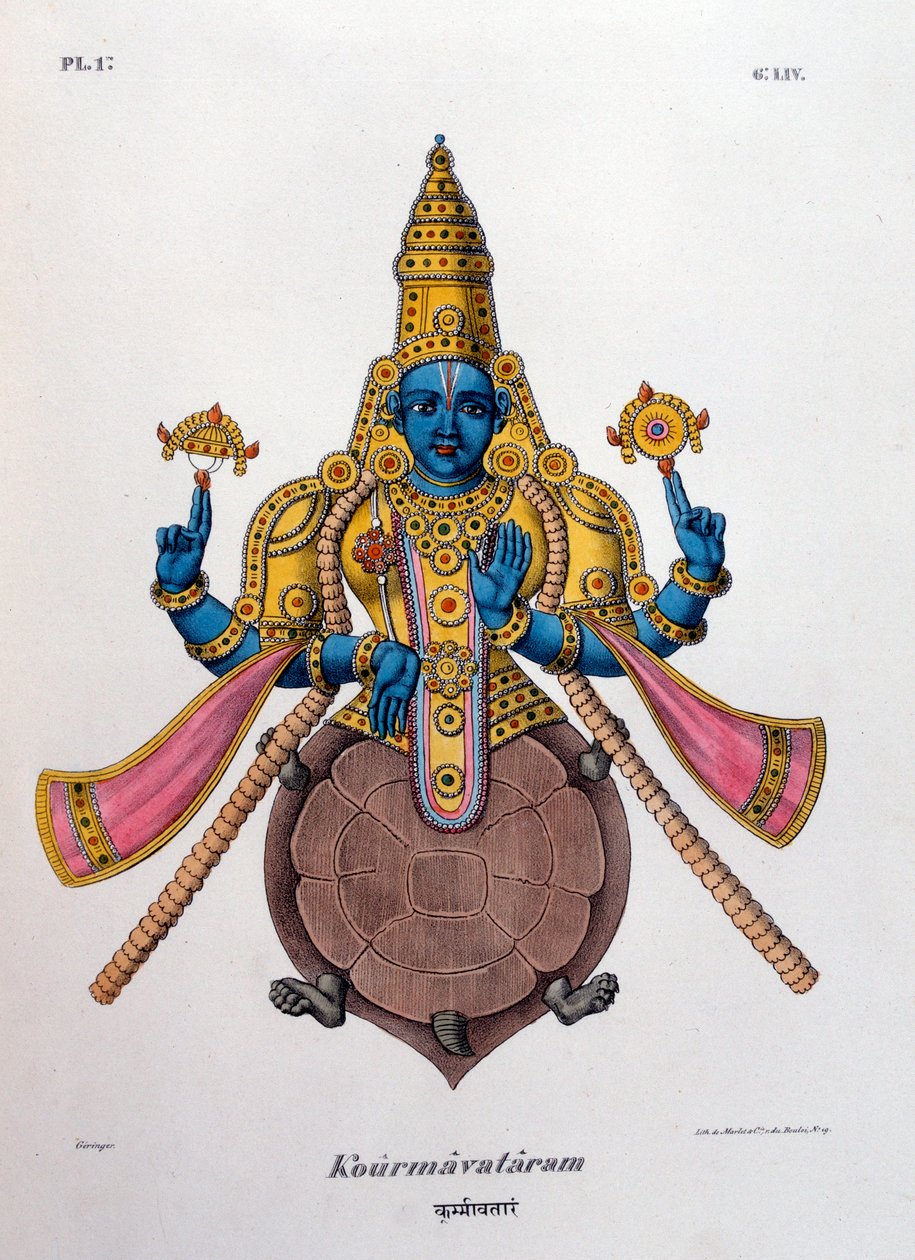Visnu, a hindu háromság egyik istene, trimurti, 1828 alkotó: Unbekannt