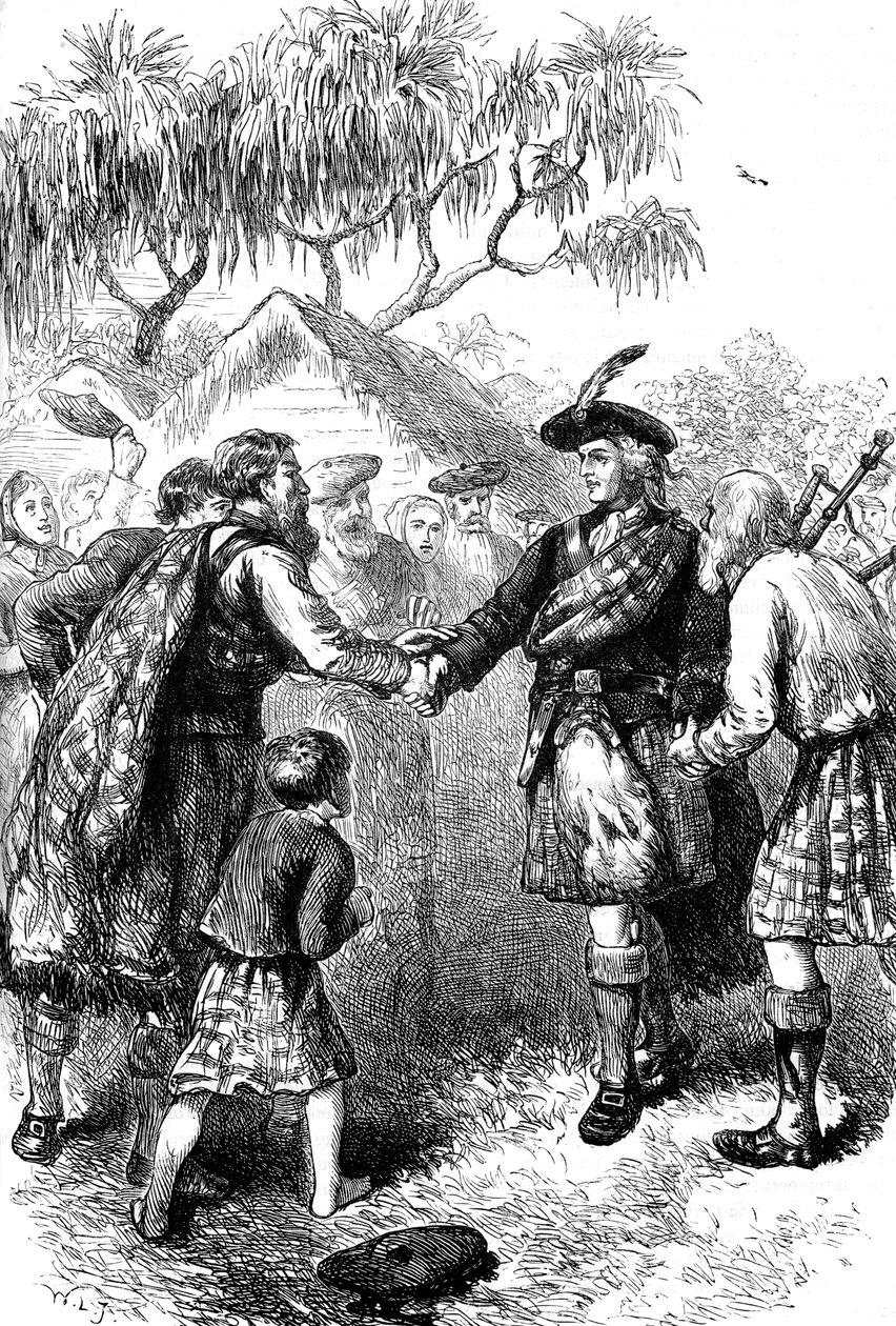James Oglethorpe látogatása a Georgia állambeli Highland kolóniában, 1730-as évek, 1880 alkotó: Unbekannt