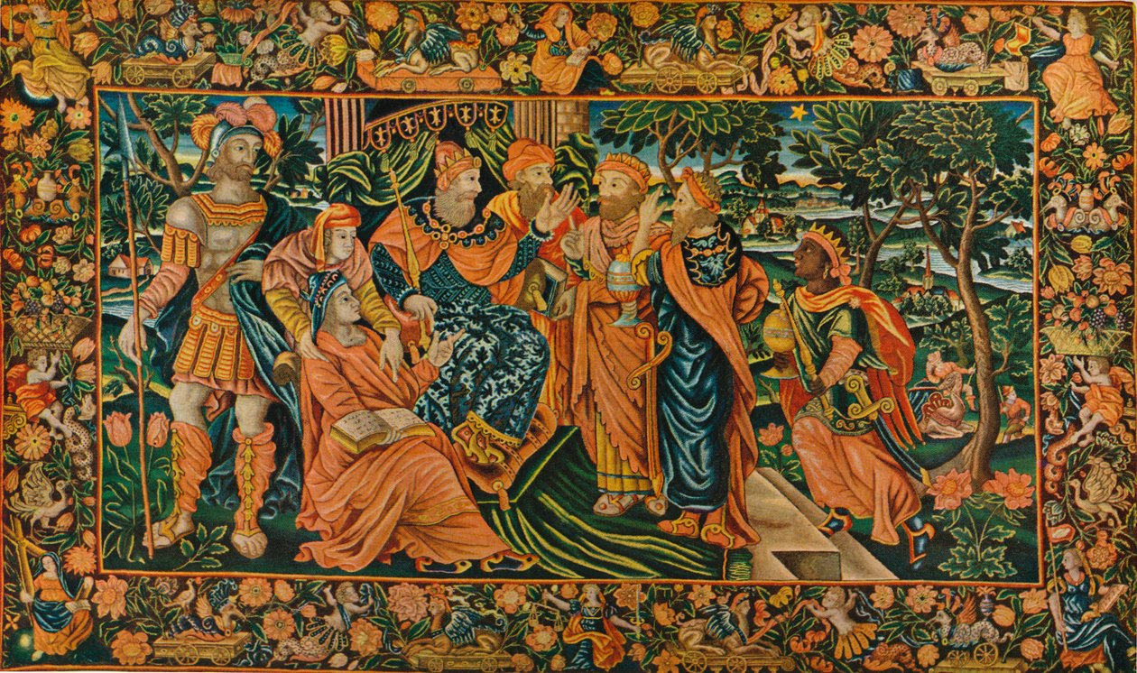 A mágusok látogatása Heródesnél: Erzsébet Petit-Point Panel, XVI. század alkotó: Unbekannt
