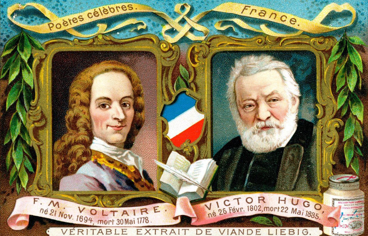 Voltaire és Victor Hugo, 1900 alkotó: Unbekannt