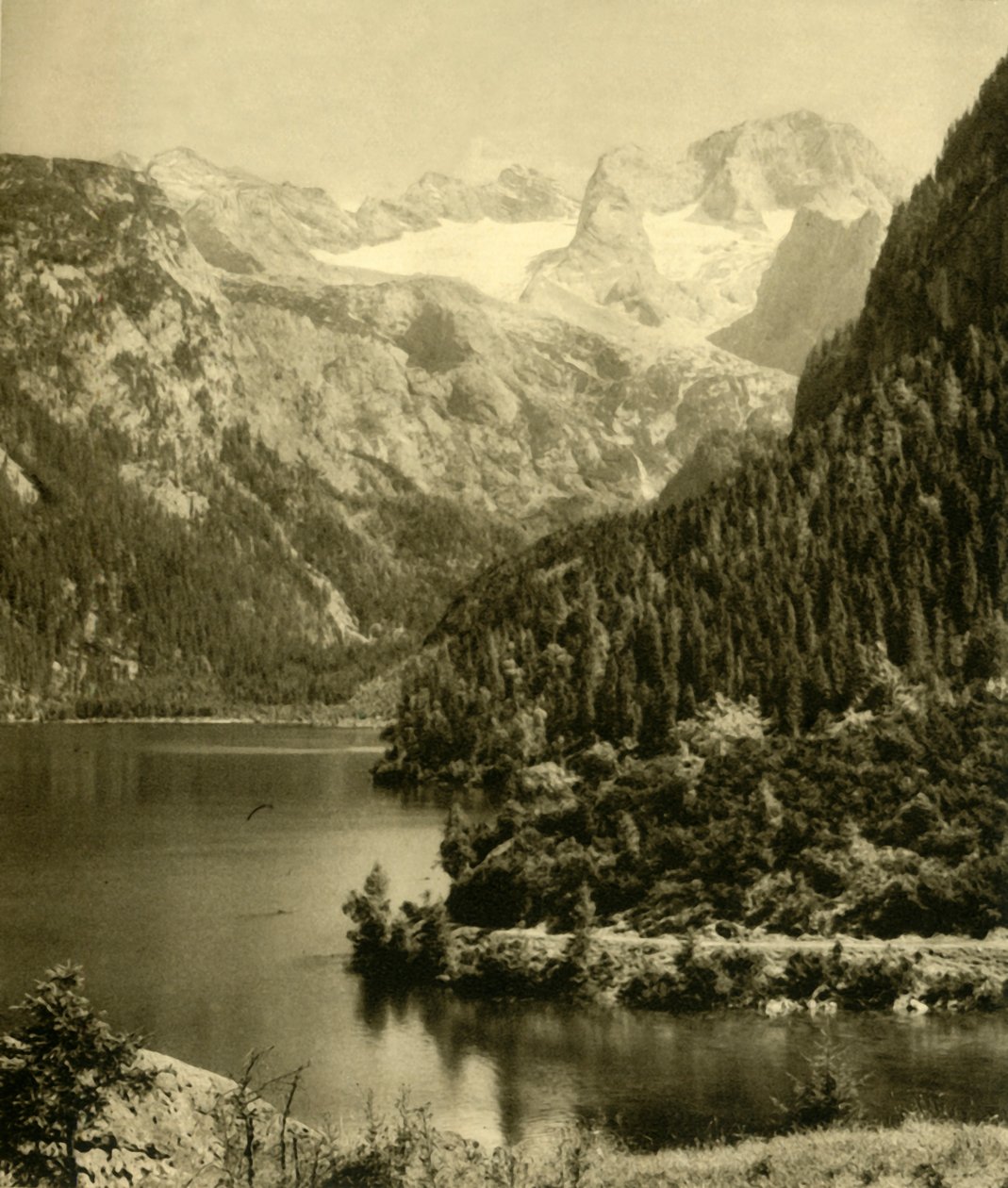 Vorderer Gosausee és a Dachstein-hegység, Felső-Ausztria, 1935. alkotó: Unbekannt