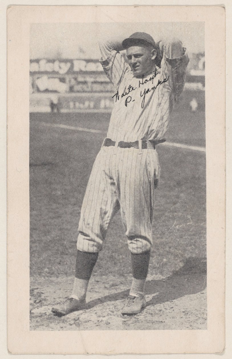 Waite Hoyt, P. Yanks, a W575-2 baseball szalagkártyáktól, kb. 1921-22. alkotó: Unbekannt