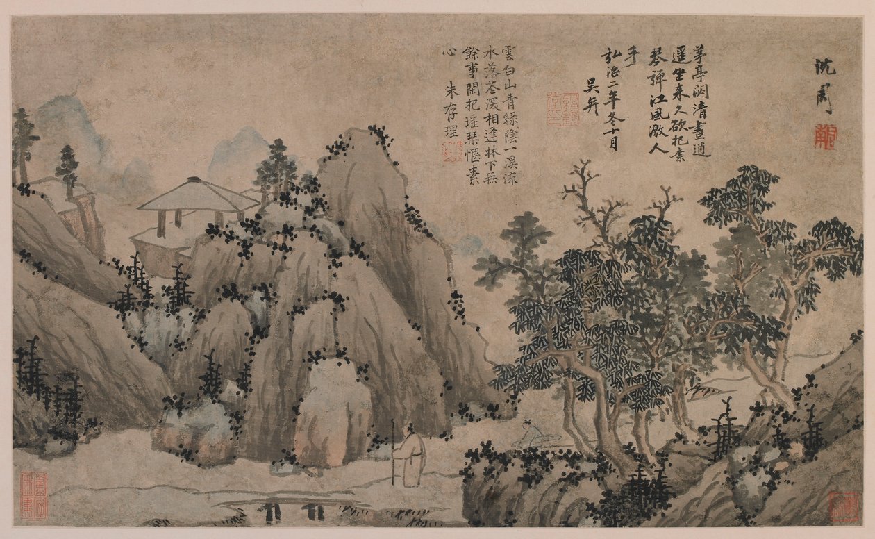 Séta a hegyi patak mellett, Ming-dinasztia, 1368-1644. alkotó: Unbekannt