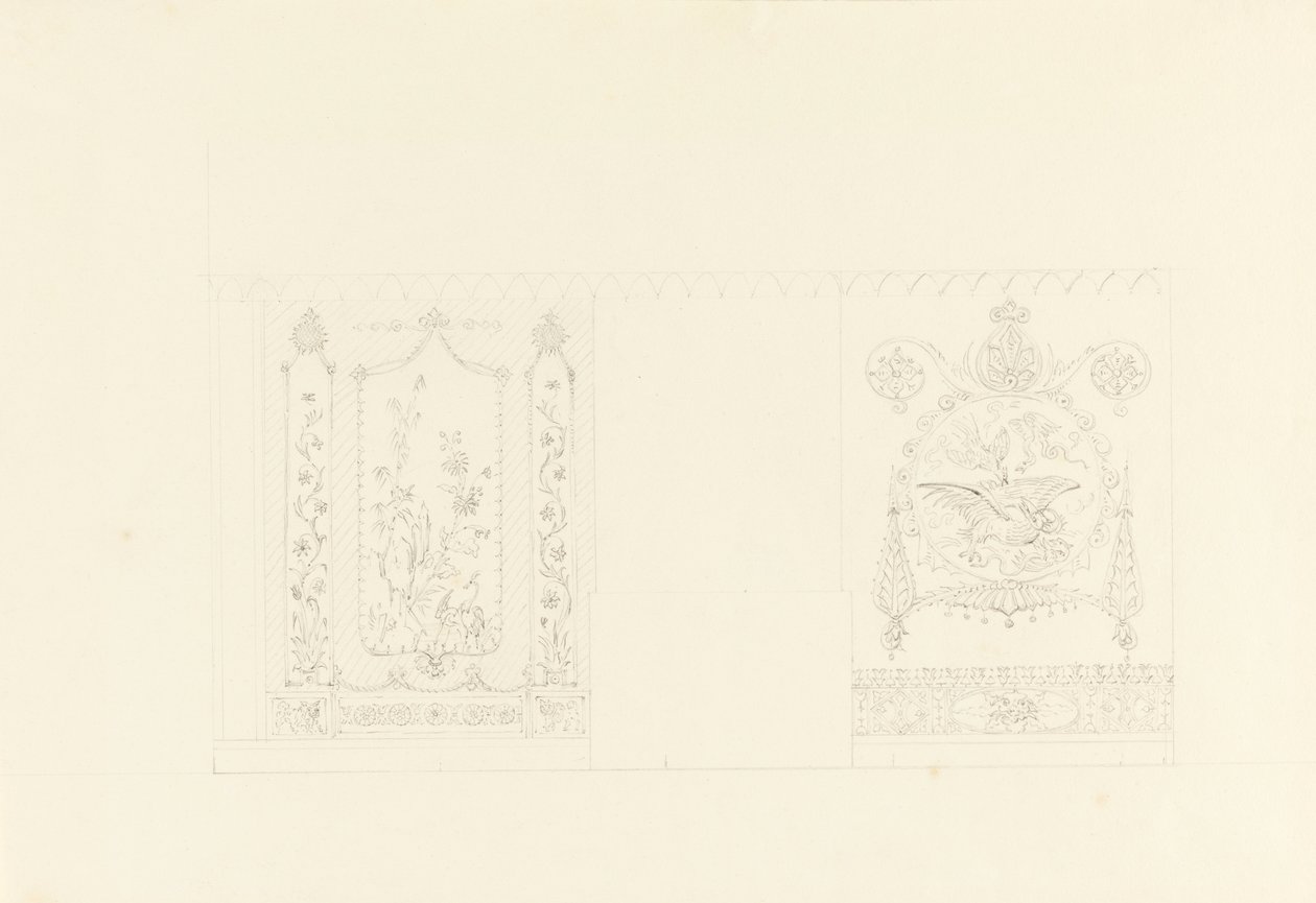Faldekoráció, Kék szalon, Royal Pavilion, Brighton alkotó: Unbekannt