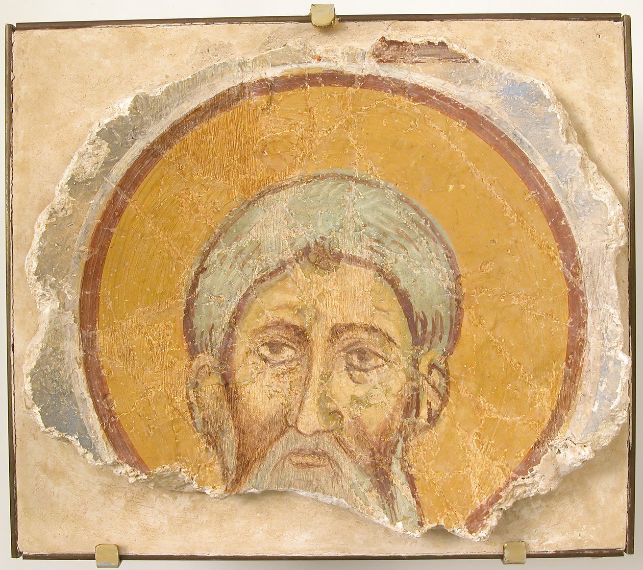 Falfestmény egy férfiszentről, bizánci, 12. század, modern restauráció. alkotó: Unbekannt