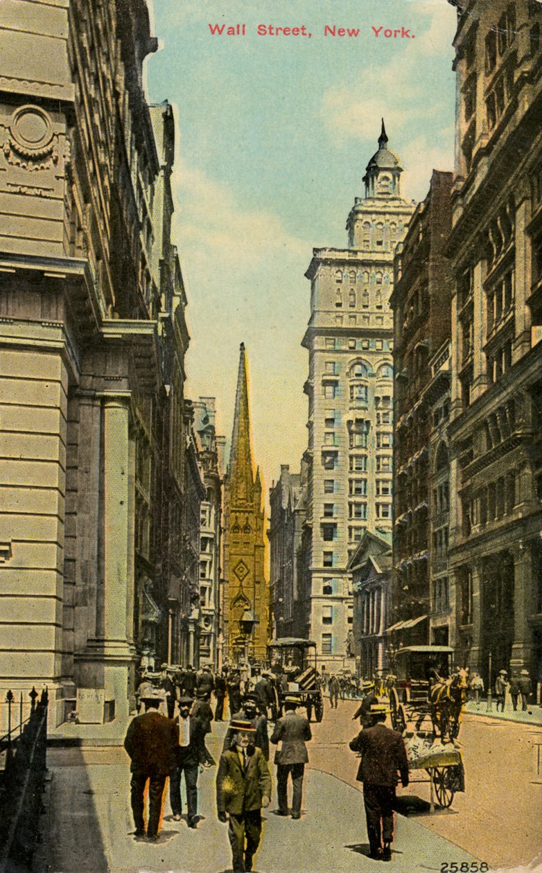 Wall Street, New York City, New York, USA, 1890-c1909 alkotó: Unbekannt