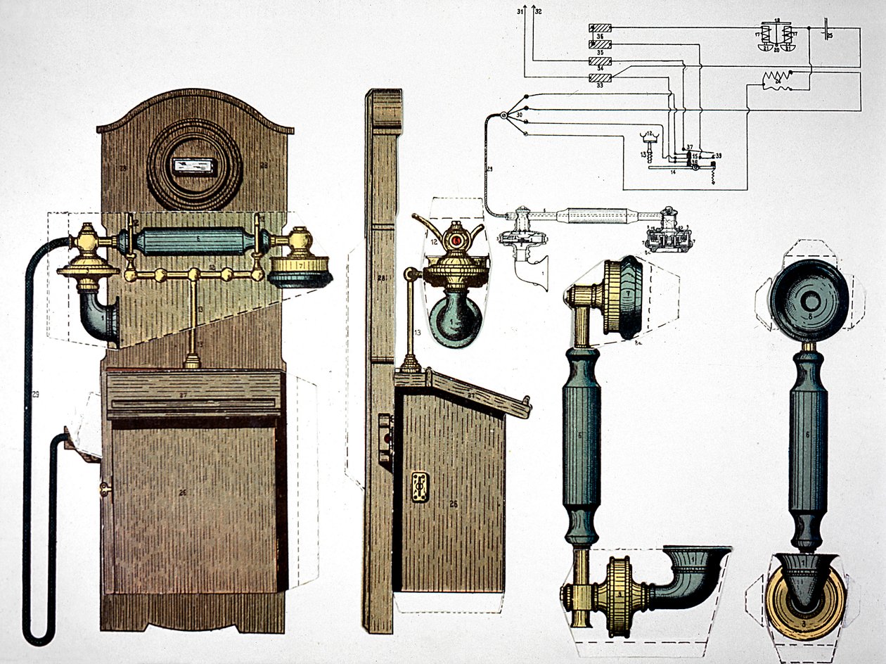 Falra szerelhető telefon, c1910 alkotó: Unbekannt