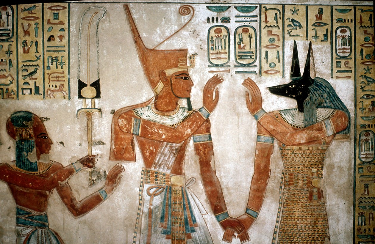 Falfestmény III. Ramszesz fiának sírjából, a Királynők Völgye, Luxor, Egyiptom, Kr.e. 12. század alkotó: Unbekannt