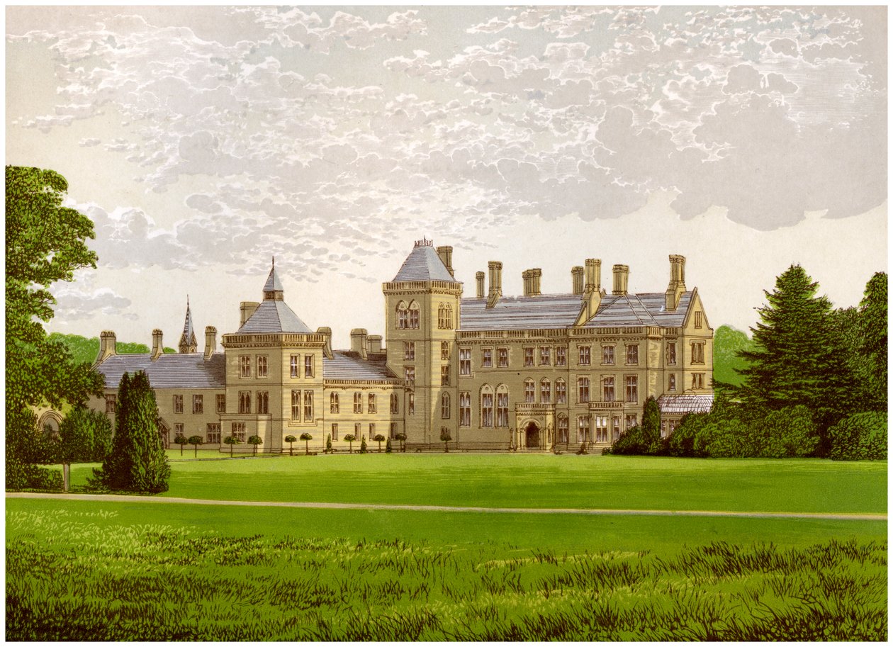 Walton Hall, Warwickshire, Mordaunt Baronet otthona, 1880 alkotó: Unbekannt