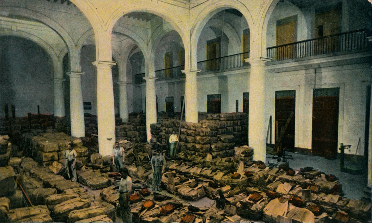 Raktár Leaf Tobacco, Havanna, Kuba, 1910-es évek alkotó: Unbekannt