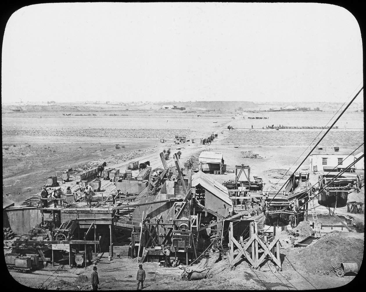 Mosóeszközök és padlók egy bányában, Dél-Afrika, c1890 alkotó: Unbekannt