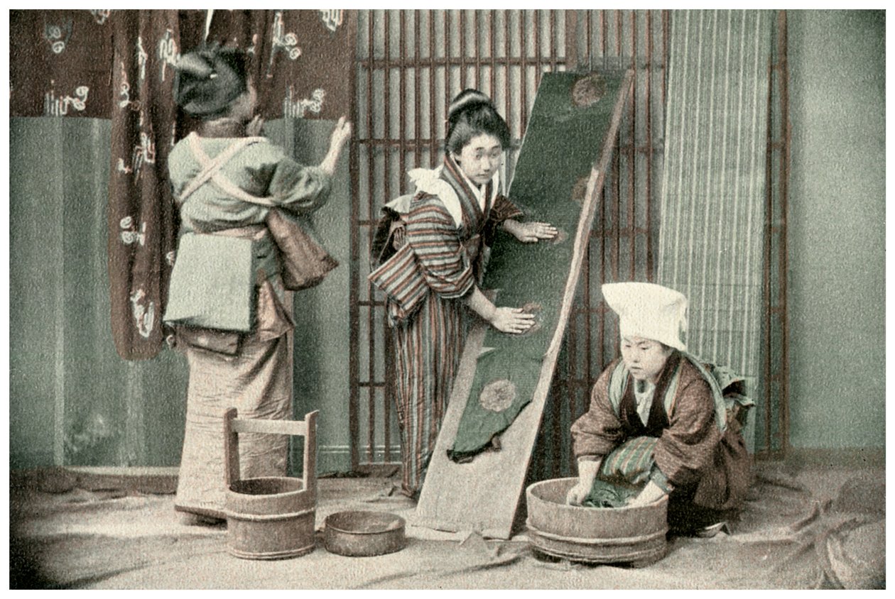 Kimonók mosása, Japán, 1904 alkotó: Unbekannt