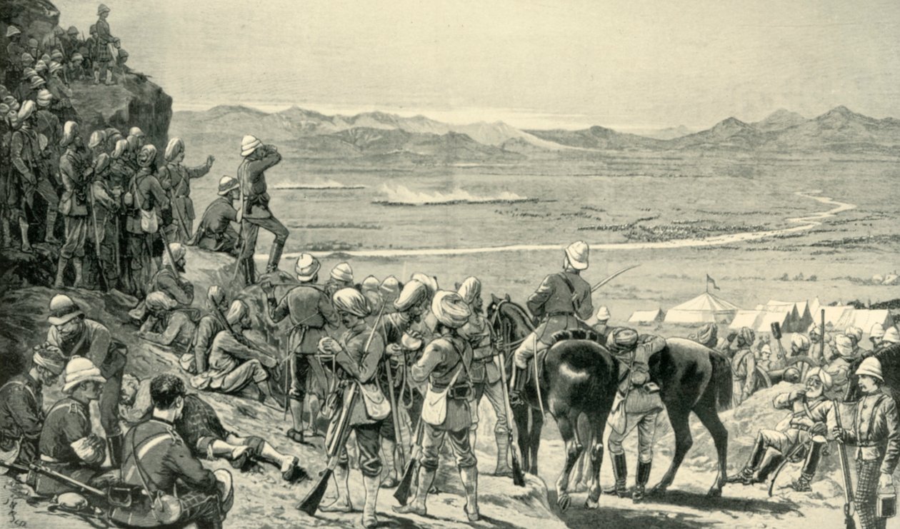 Az afgán erők rohamának figyelése a Bab Wali hegyről, 1880. szeptember 1., 1901. alkotó: Unbekannt