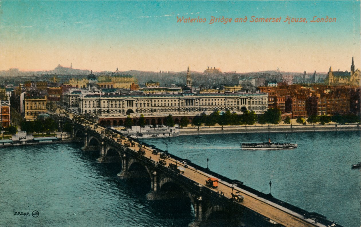 Waterloo Bridge és Somerset House, London, 1910. alkotó: Unbekannt