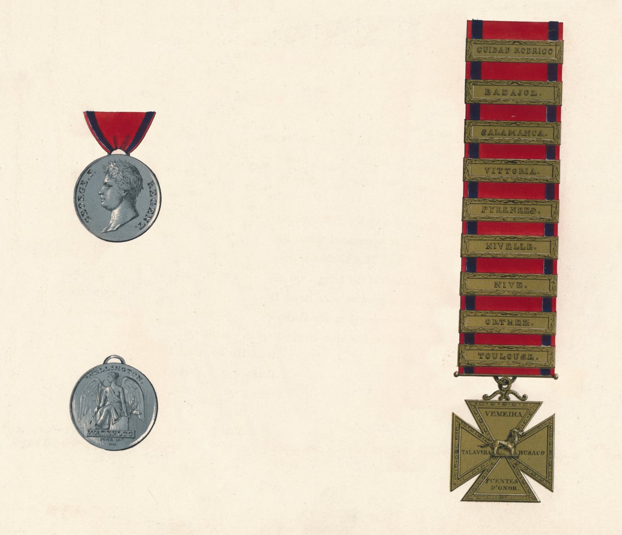 Waterloo és katonai általános szolgálati érem 1793-1814, 19. század alkotó: Unbekannt