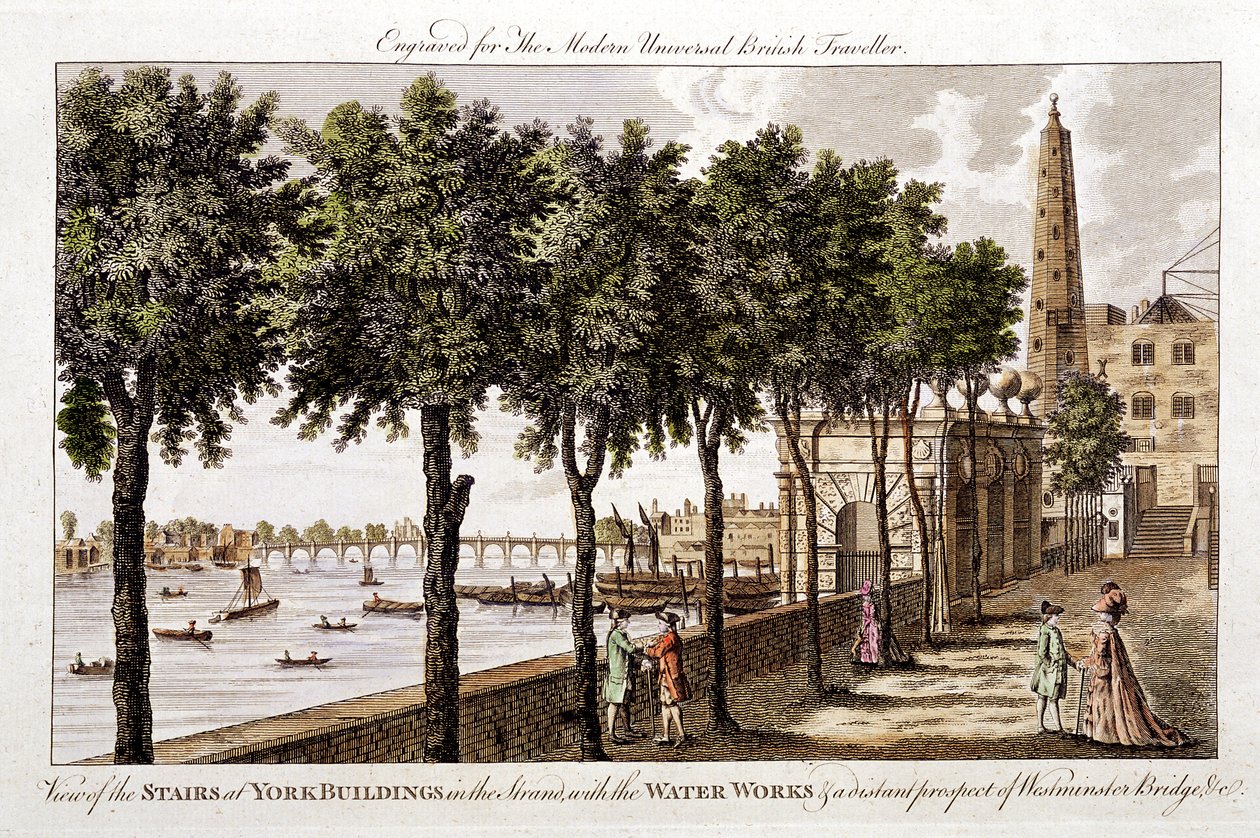 Vízmű a York Buildings-ben, Strand, London vízellátása a Temzéből, 1790 alkotó: Unbekannt