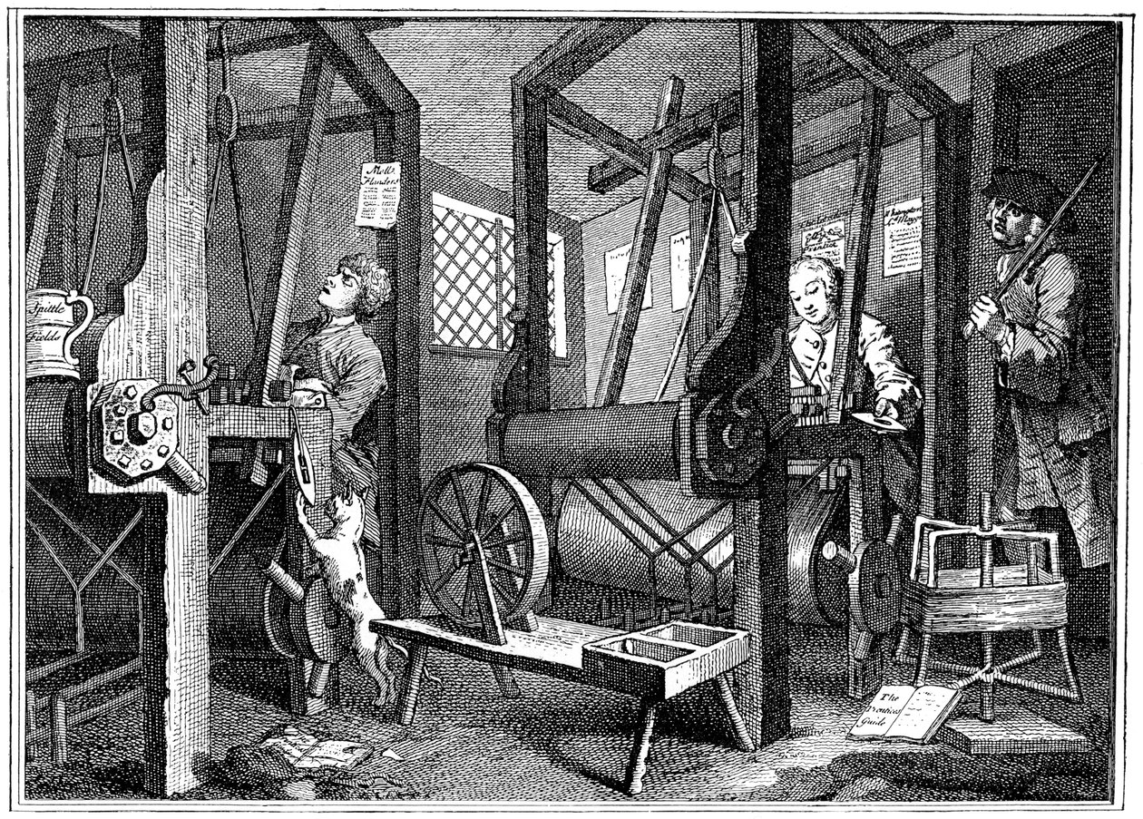Szövés Spitalfieldsben, London, 1747 1894 alkotó: Unbekannt
