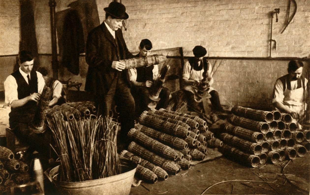 Szövés kosarak tüzérségi lövedékekhez, Nottingham, Első világháború, 1914-1918, 1933. alkotó: Unbekannt