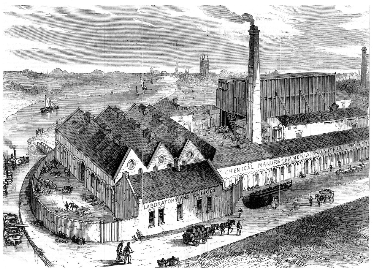 Webbs vegyi gyár, Diglis, Worcestershire, 1869 alkotó: Unbekannt