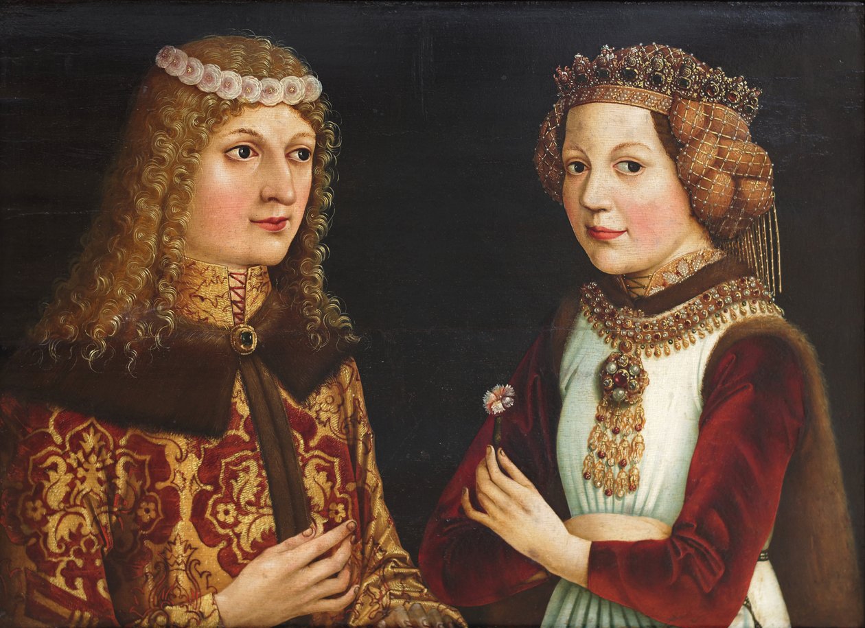 Posztumusz László esküvői portréja 1440-1457 és Valois Magdalena 1443-1495 alkotó: Unbekannt