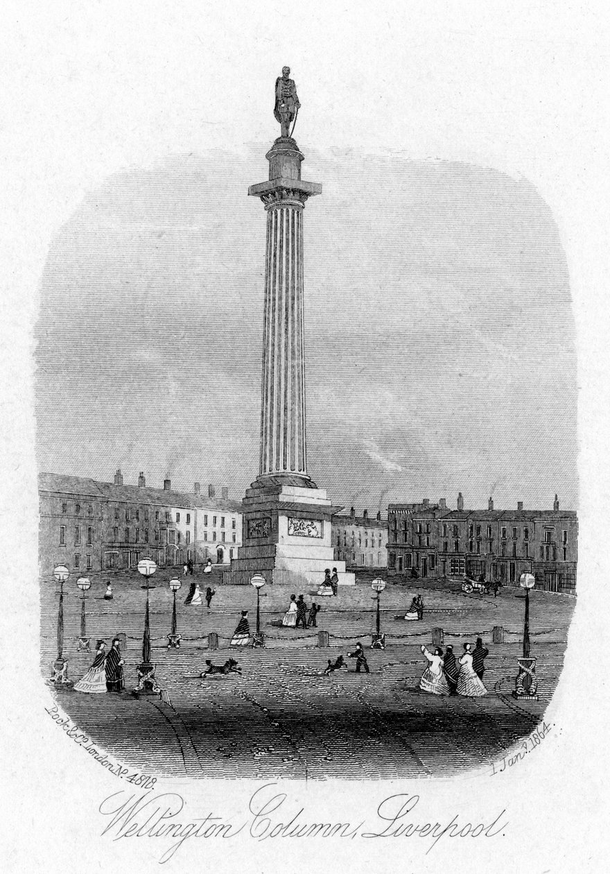 Wellington-oszlop, Liverpool, 1864 alkotó: Unbekannt