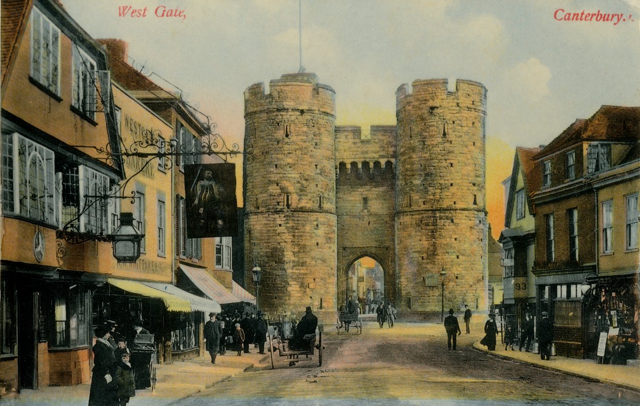 West Gate, Canterbury, 19. század vége – 20. század eleje. alkotó: Unbekannt