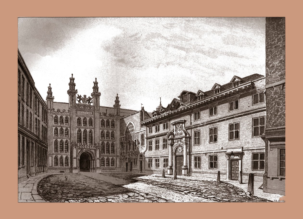 Nyugati nézet a Guildhall-kápolnáról és a Blackwell Hallról, 1886 alkotó: Unbekannt