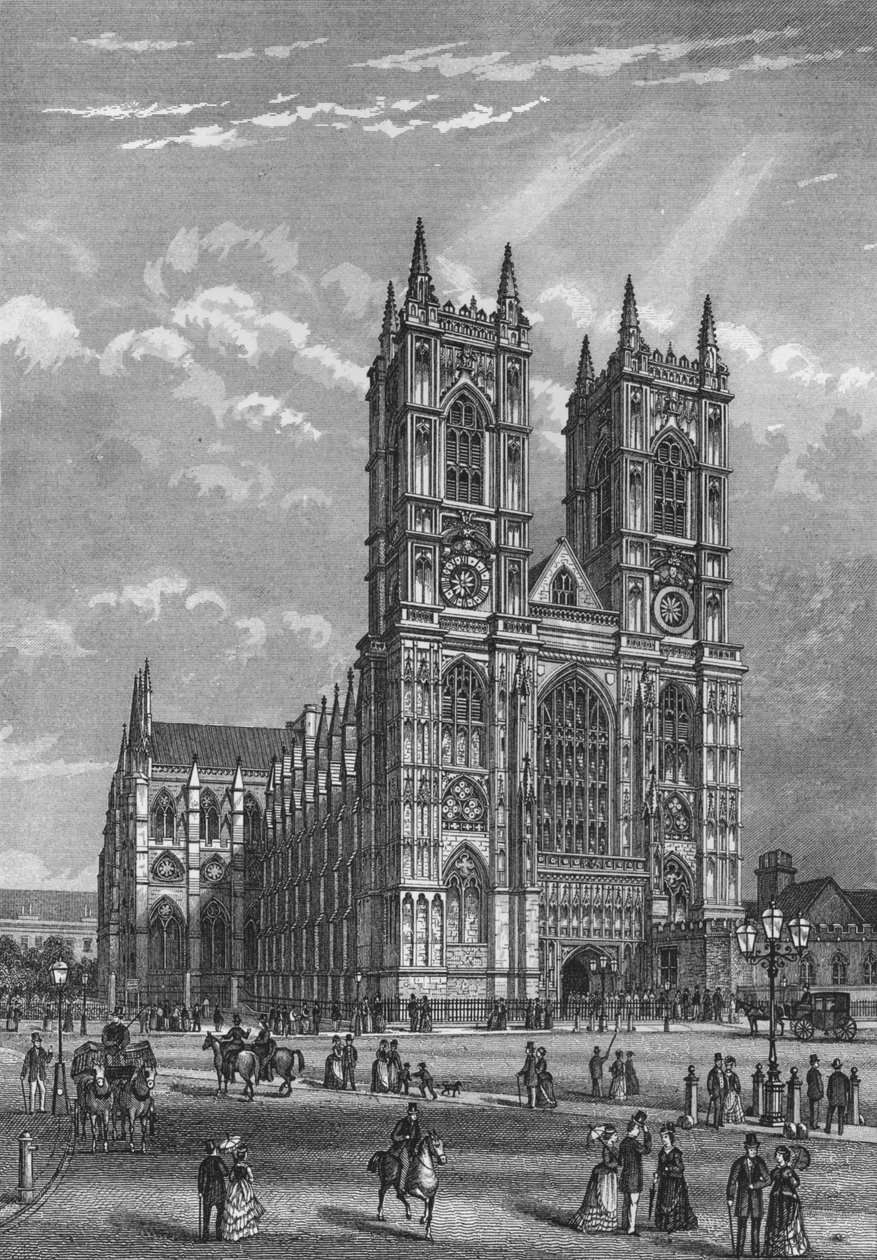 A Westminster Abbey nyugati frontja, London, 1860 1878 alkotó: Unbekannt