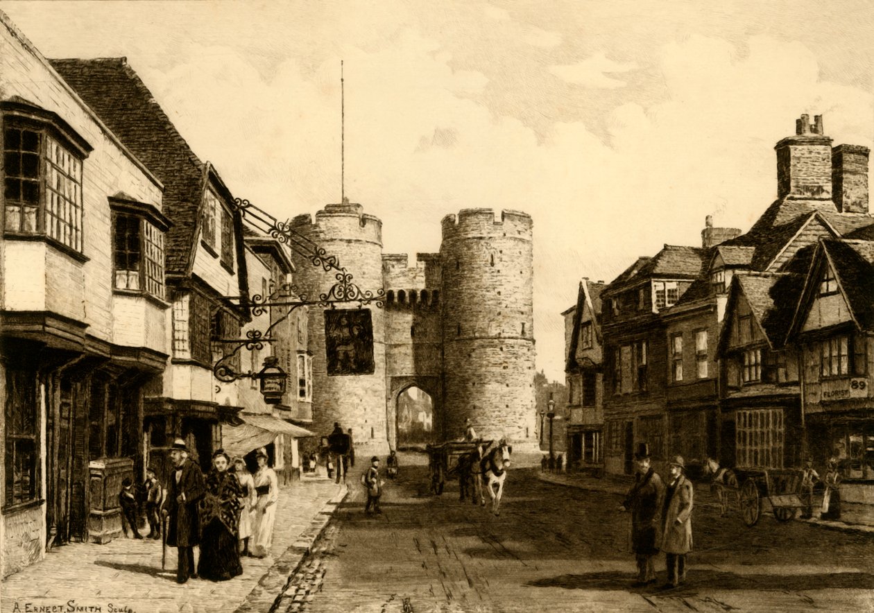 Westgate, Canterbury, 1898. alkotó: Unbekannt
