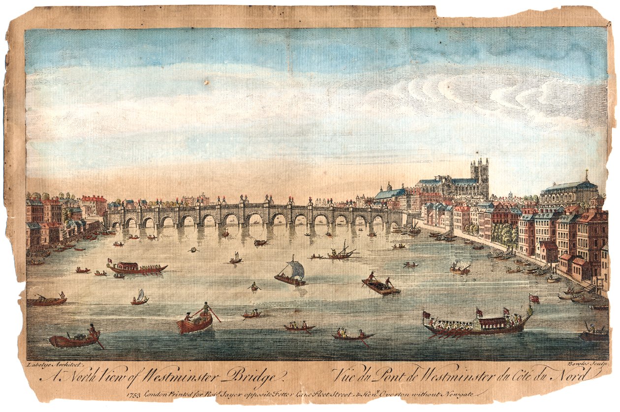Westminster Bridge, London, 1753 alkotó: Unbekannt