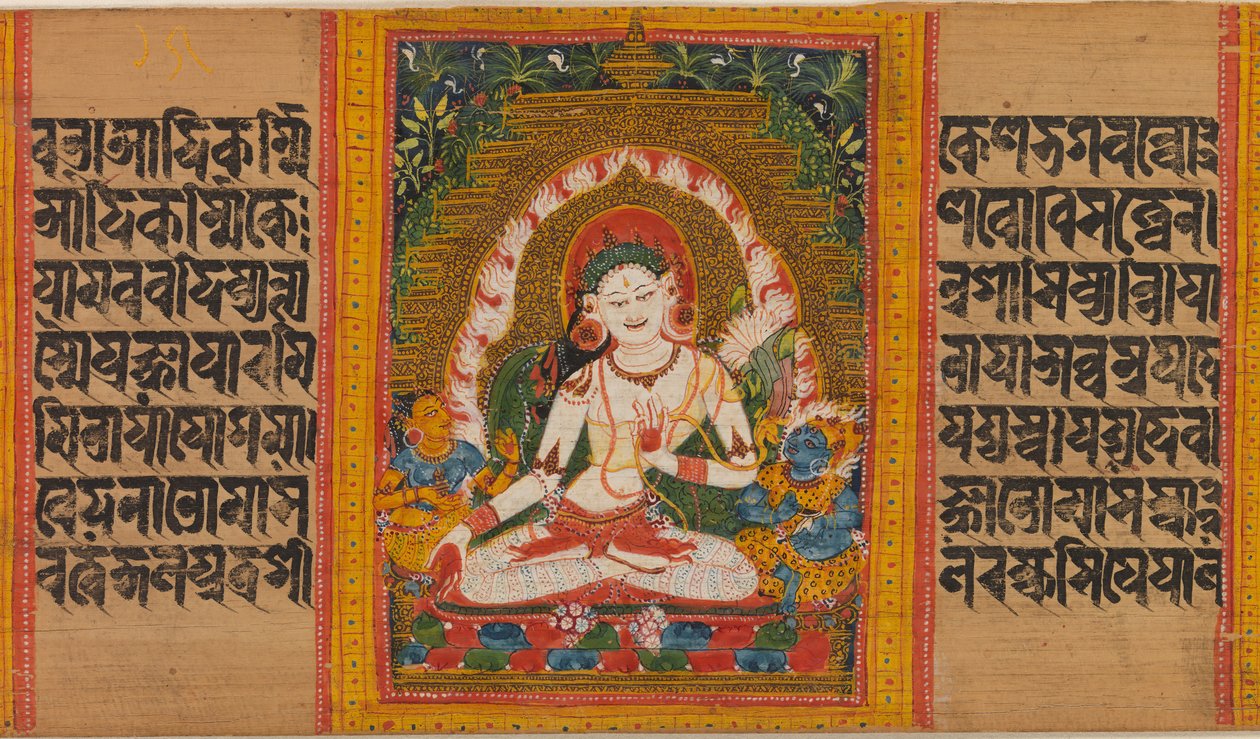 Fehér Tara, Folio from...Perfection of Wisdom Manuscript, korai 12. század. alkotó: Unbekannt