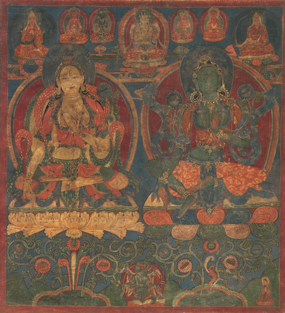 Fehér Tara és Zöld Tara, 1450-1500. alkotó: Unbekannt