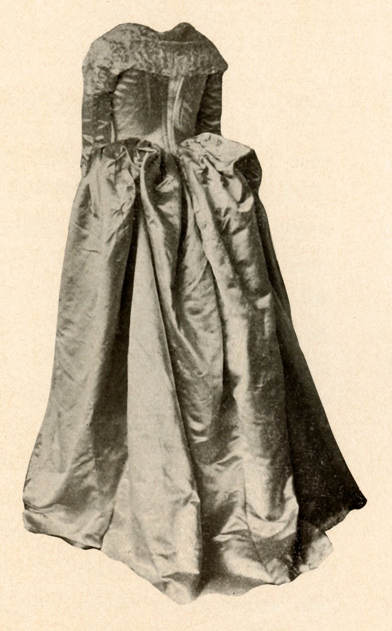 Fehér szatén esküvői ruha, amelyet Mrs. St. Clair viselt Philadelphiában, 1760, 1937. alkotó: Unbekannt