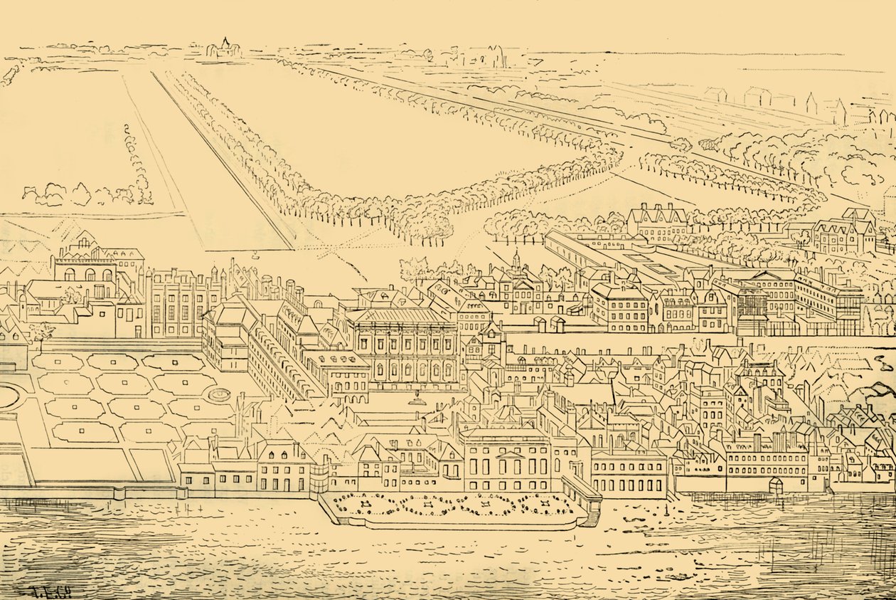 Whitehall, a folyó felől, 1881. alkotó: Unbekannt