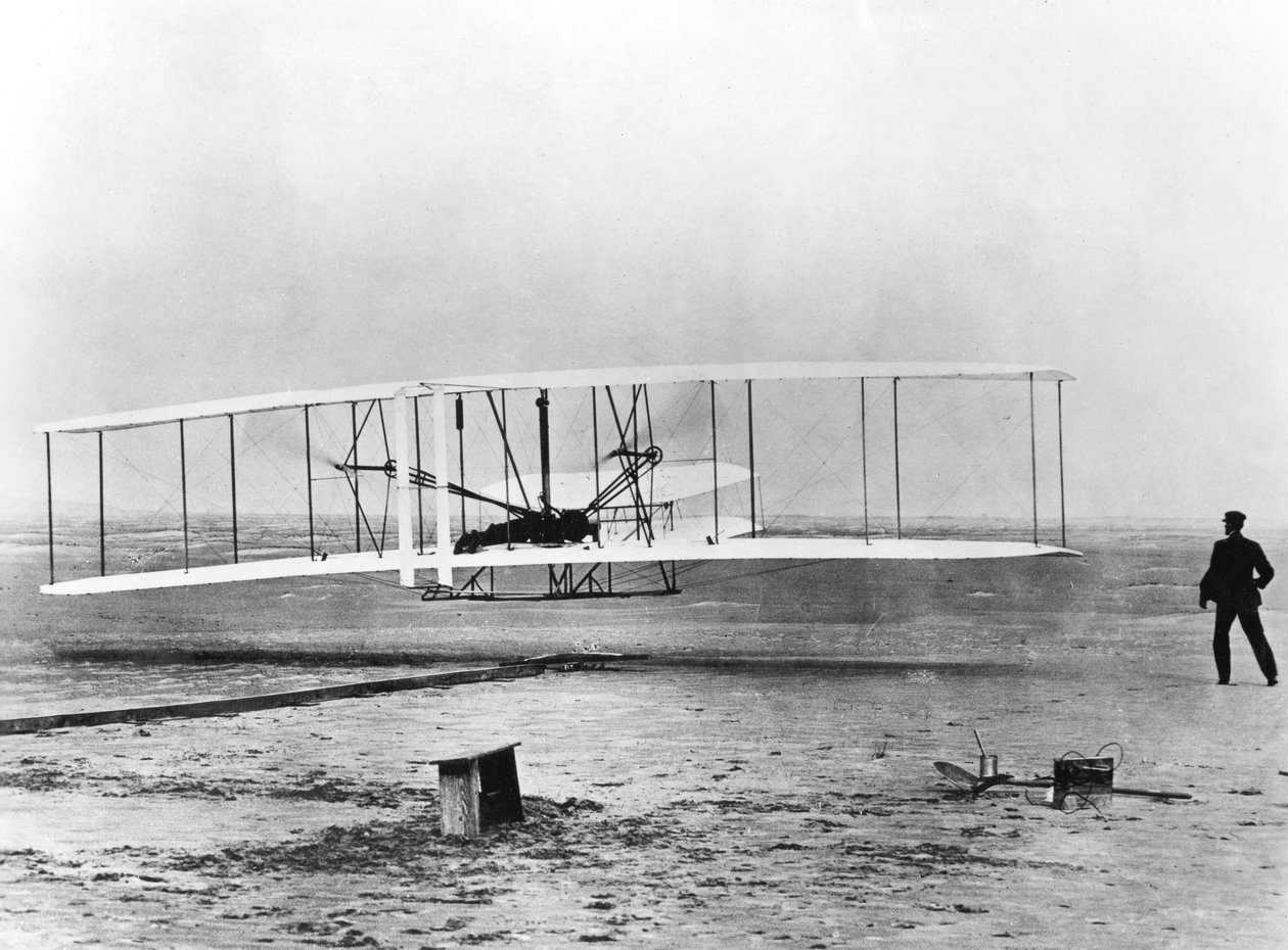 Wilbur és Orville Wright és az első motoros repülés, Észak-Karolina, 1903. december 17. alkotó: Unbekannt