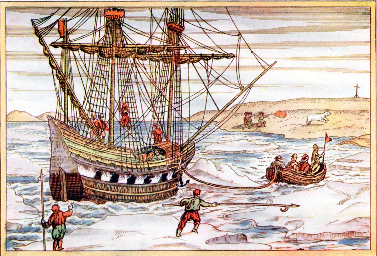 Willem Barents hajó a sarkvidéki jég között, 1594-1597 alkotó: Unbekannt