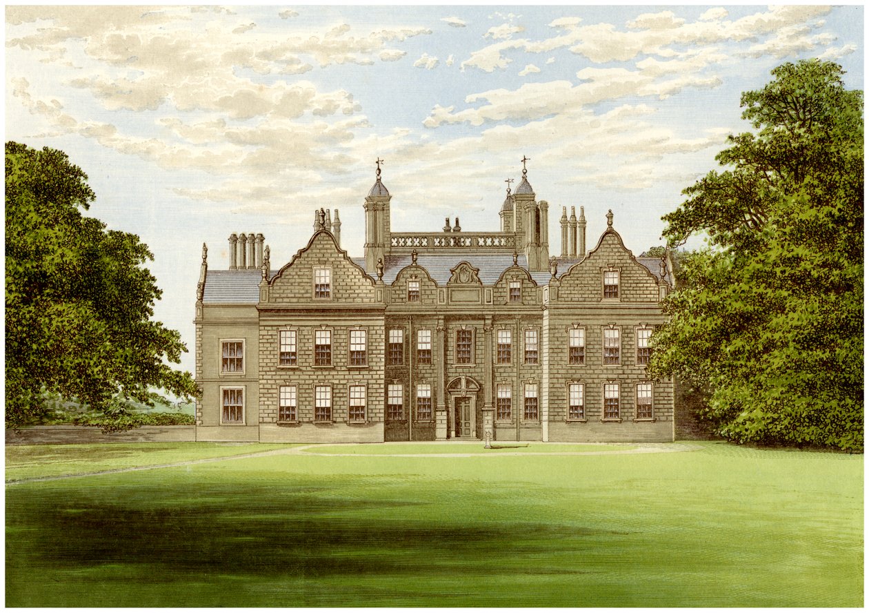 Willesley Hall, Derbyshire, Loudoun gróf otthona, 1880 alkotó: Unbekannt