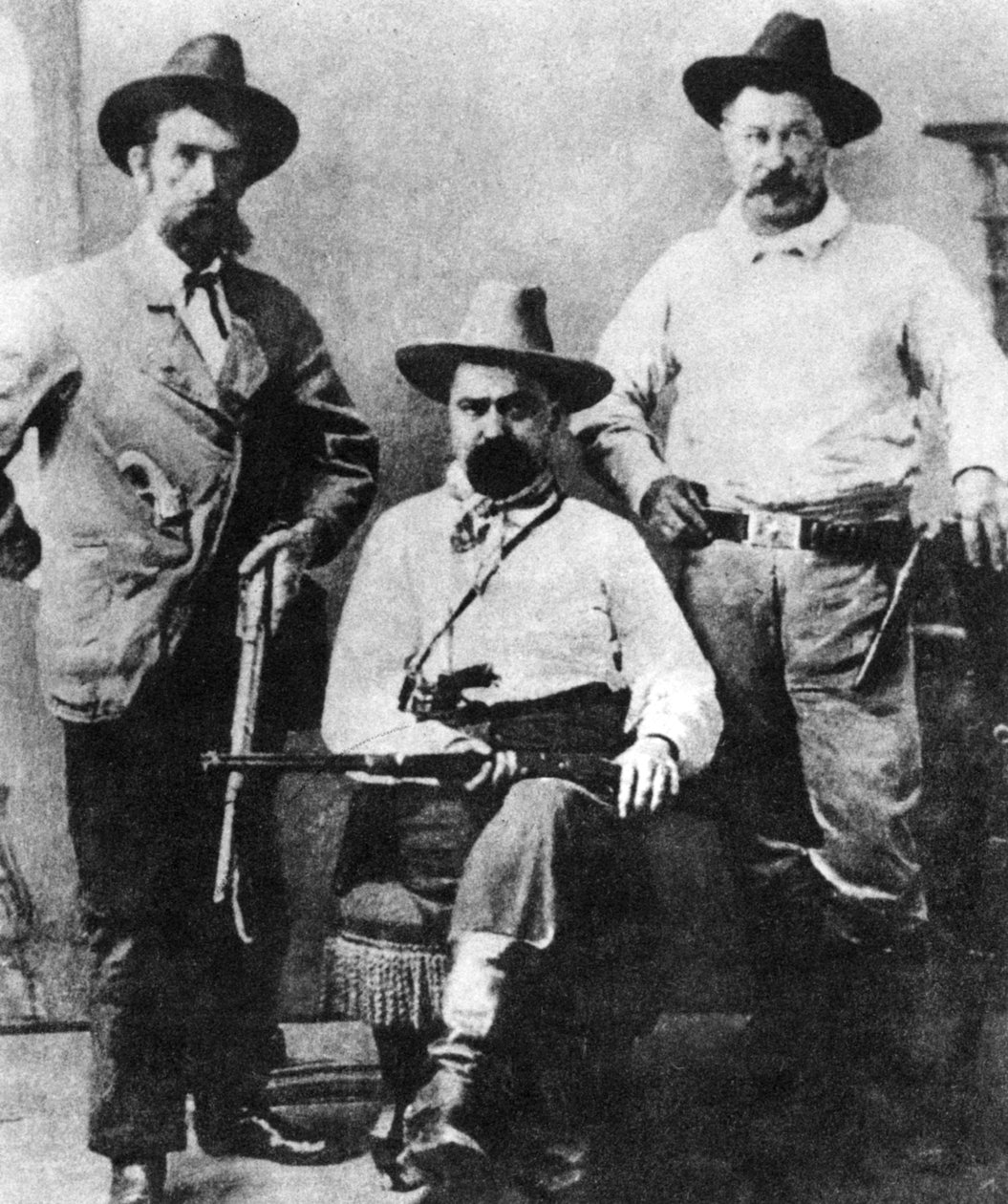 William A Pinkerton, két expressz ügynök társaságában, 1870-1880 1954 alkotó: Unbekannt