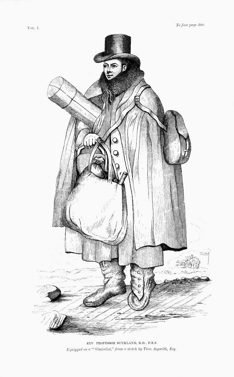 William Buckland, geológus, őslénykutató és pap, egy gleccser felfedezésére alkalmas, 1875 alkotó: Unbekannt